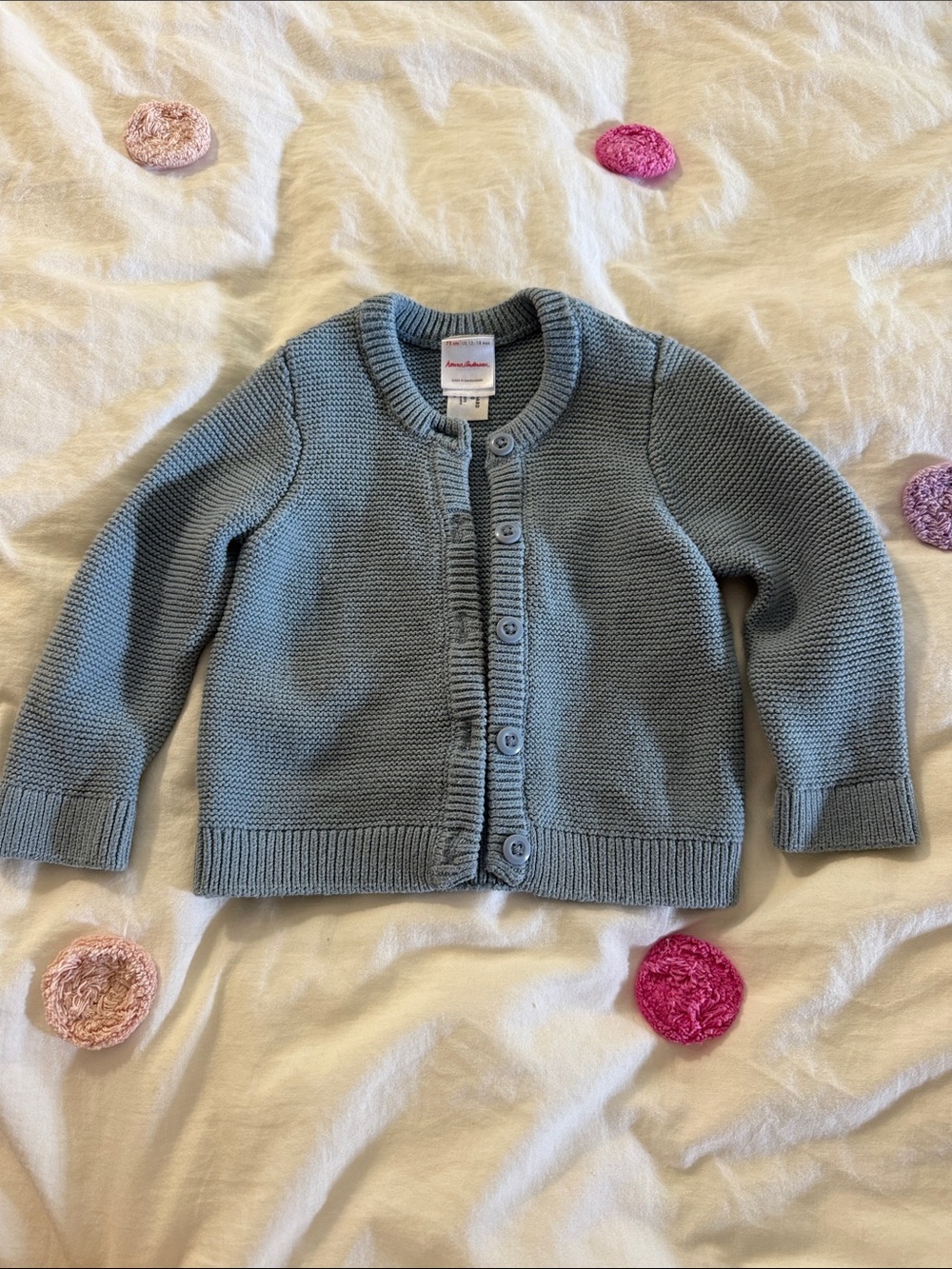 Hanna Andersson baby blue knit cardigan - Picture 3 of 4